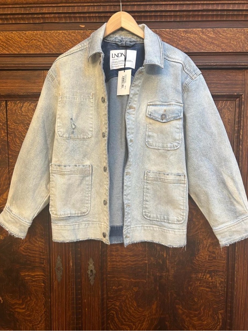 LNDN Light Blue Denim Jacket new with tags men’s xs